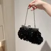 Evening Bags 2023 Fashion Candy Color Hand-Beaded Sequin Handbags Banquet Wedding Party Clutches Metal Chain Daily Shoulder Bag Purses
