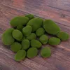 Decorative Flowers 120 Pieces 2 Sizes Artificial Moss Rocks Faux Green Covered Stones