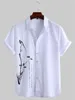 メンズカジュアルシャツホワイトブラッククリエイティブビーチ3Dデジタルプリントストライプソラパ半袖シャツs -5xl 230325