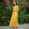 Casual Kleider LZJN Boho Kleid Frauen Lose Strand Leinen Langarm Robe Weibliche 2023 Frühling Maxi Übergroßen Vestido Mujer