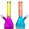 Rasta Glass Beaker Bong Frosted Rainbow Hookah Dab Oil Rigs 5mmの高さの厚いリサイクルビッグウォーターパイプが下にあるとボウルが付いています