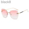 Lunettes de soleil Designer Nouvelles lunettes de soleil sans cadre Métal tricolore mètre ongles Femmes polyvalentes lunettes de peinture de cuisson PTDM