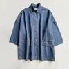 Women's Jackets TOTEM Show Styleyuan Version Silhouette Wide Sleeve Fried Loose Denim Shirt Modern Vintage Large Pocket Denim Coat 230325