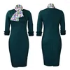 Vestidos casuais 2023 Autumn European e American Style Solid Split Office Lady Letis