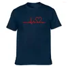 Camisetas para hombre, camiseta Harajuku con estampado de amor y latido del corazón, camiseta gráfica cómica de primavera, ropa ajustada personalizada con cuello redondo