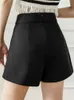 Shorts pour femmes Seoulish Summer Button Shorts de costume pour femmes Taille haute Shorts à jambes larges Solide Casual Lâche Élégant Femme Pantalon 230325