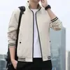 Men's Jackets Spring Autumn Men's Baseball Jacket Stand Collar Korean Style Casual And Coats Male Slim Fit Bomber Polyester