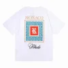 Rhude Luxury BrandバージョンメンズTシャツ夏のTシャツファッションデザイナーカジュアルコットン高級服ストリートショーツスリーブ服