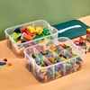 Caixas de armazenamento compartilhando recipientes de armazenamento de bloco de bloqueio de pequenas coisas de triagem com brinquedos brinquedos de bloqueio de lã de recipiente de contêineres Caso do organizador de plástico P230324