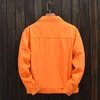 Herenjacks topkwaliteit heren denim jassen paarse oranje mannen vrouwen uit het versleten cowboy jassen herfst casual jean jas chaqueta hombre 230325