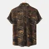 Men's Casual Shirts Camisas Para Hombre Summer Short Sleeve Flower Beach Top Lapel Europe America Mens Clothing 230325