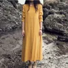 Sıradan Elbiseler 2023 Vintage Orijinal Gevşek Düz Renkler Kadın Yazlar Yazlık Elbise Elbise Lady için