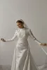 Сказочные свадебные платья русалкой мусульманские жемчужные свадебные платья с съемным поездом с блестящими атларами с длинными рукавами vestido de novia 415