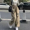 Damesbroeken S Koreaanse witte oversized Pant 2023 Spring Casual losse hoge taille Halen vrouw Streetwear Hip Hop rechte broek 230325