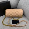Минималистская цилиндрическая косая сумка, однотонные сумки на ремне, роскошные дизайнерские кошельки, подарок, золотая фурнитура, молния, высококачественная длинная сумка-ведро с цепочкой