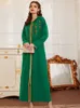 Vêtements Ethniques Ramadan Vert Abaya Dubaï Arabe Turquie Islam Musulman Robe Longue Caftan Marocain Robe Femme Musulmane Caftan Abayas Pour Femmes 230324