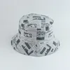 Chapéus largos Brim Print Print Vintage Bucket Hat reversível verão Beh Sun Hats For Mulher Men Men Panamá Pescador Cap P230311