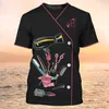 T-shirt Femme Barber Shop Chemise Coiffeur T-shirt Femme 3D Imprimé Personnalisable Manches Courtes Hauts Femme Surdimensionné Vêtements Décontractés 230325