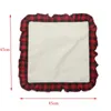 Sublimation Blank Pillow Case Red Lattice DIY Heat Transfer Printing Cushion Cover Throw Sofa Pillowcover Home Decor RRA