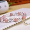Brin fait à la main pierre naturelle rose opale perles Bracelet autrichien Cubes de sucre pour femmes hommes Yoga bijoux cadeaux