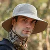 HBP Brim Chapeaux Nouveau été large 2022 Mesh Mesh Breathable Fisherman Cap Penney Chapeau pour hommes en plein air avec un grand surplomb de soleil P230327