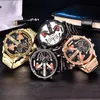 Wristwatches Luxury Mens Big Face 2 Time Zone Quartz Army Watch XI Calendar Relogio Masculino Original De Ouro Montre Homme Grande Marque