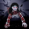 Electronic Plush Toys Halloween Electric Toy Creepy Female Male Ghost Prank Props Crawing Bloody Voice-activated Doll Ghost Festival Party Decoration 230325