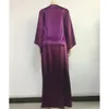 Vestidos étnicos moda de moda muçulmana manga longa maxi vestidos simulados seda solta dubai árabe