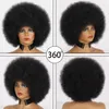 Synthetische Perücken kurzes Haar Afro Kinky Curly mit Pony für schwarze Frauen African Ombre Glueless Cosplay Natural Perücke 230413