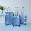 Suitcases Fashion Blue Rolling Bagage Oryginalny projekt luksusowy walizka walizki torba odporna na zarysowanie kół wózka