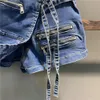 Jeans pour femmes Summer Irregular Multi-Pocket Toolling A-Line Denim Shorts jupe Femmes High Wasit Loose Wide-leg Jeans 230325