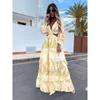 Casual Dresse Tunik Cover Up Summer Sexy V Neck Backless Back Back Back Out Lantern Sleeve Maxi Dress Female Club Party Long 230325