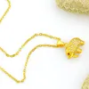 Pendant Necklaces Trendy Gold-Color Thick Plated Stamp Zircon Elephant Necklace For Men Fashion Jewelry