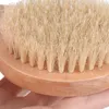 Bain à sec brosse pour le corps épurateur de dos anti-dérapant manche en bois court poils naturels douche masseur exfoliant RRA