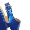 Sandals PXELENA Platform Wedge High Heels Women Rivet Open Toe Contrast Color Office Career Party Lady Shoes Big Size 2023