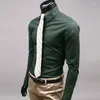 Męskie zwykłe koszule guziki w górę koszulka Slim Fit Bluzka z długimi rękawem Formal Social Business Workwear Suits T-shirts