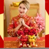 파티 호의 2023 Fortuna Tiger Year Tang Suit Cute Chinese Zodiac 홈 장식 스코틀랜드 장난감 창의적 선물을위한 독창적 인 선물