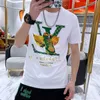 A115 New Summer Designer 2022 Mens European Fashion Brand T-slim Shoes Print Hot Drill Youth Short Sleeve T-shirt D21X