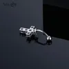 Nose Rings Studs Trendy Crystal Zircon Cross Belly Button Ring Piercing Fashion Navel Nail Puncture Body Jewelry Accessories 230325