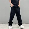 Męskie spodnie Hip Hop Alt Denim Modna czarna streetwear haftowane nisko wzniesione swobodne dżinsy proste spodnie Y2K Męskie ubrania 230324