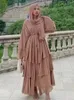 Ethnic Clothing Muslim Cardigan with Scarf Abayas Dresses Chiffon Open Abaya Dubai Turkey Kaftan Casual Robe Kimono Female Caftan Islam 230324