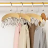 Houten sjaal ring hanger opberghouder gat hanger 6 ring sjaals display rack space spaarkast hotel gebruik metalen riemhangers dh98