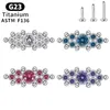 Anneaux de nez goujons G23 dames incrusté cristal Cartilage spirale Tragus oreille ongle lèvre Zircon vis tige Perforation doux 230325