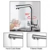 Kitchen Faucets 360° Swivel And Cold Drinking Water Tap Double Outlet Mixer Taps Brass 3 Way Filtered Faucet With Dual Handle