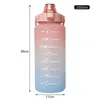 Wasserflaschen, 2-Liter-Wasserflasche für Mädchen, Botella De Agua Motivacional Gourde Sport Gym mit Zeitmarkierung, tragbar, groß, Chaleira mit Strohhalm 230324