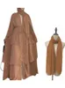 Ethnic Clothing Muslim Cardigan with Scarf Abayas Dresses Chiffon Open Abaya Dubai Turkey Kaftan Casual Robe Kimono Female Caftan Islam 230324