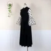 Casual Dresses Elegance Vintage Dress Polka prickar Flare Sleeve Fit och Midi för kvinnor Prom Party Birthday Evening Summer Fall 2023