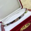 Love bangl Узкое издание Пара позолоченных браслетов для женщин Дизайнерский браслет 16-19 СМ Набор кристаллов 18K T0P качественные ювелирные изделия с кристаллами модный европейский размер 007