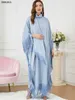 Etnische kleding Abaya Moslimvrouwen Tassel Batwing Sleeve jurk Turtleneck Casual losse oversized onregelmatige zoom Robe Marokkaanse Caftan Ramadan 230324