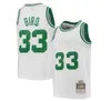 Maillot de basket-ball Larry Bird Mitchell Ness 1985-86 34 Pierce 5 Garnett 2007-08 Hommes Jeunesse maillots rétro noir blanc vert